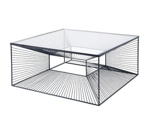 DIMENSION - Square glass and steel coffee table - Coffee table by KARE Design