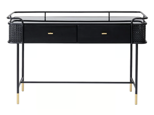 FENCE - Rectangular steel and wood console table with drawers - Console by KARE Design