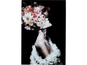 FLOWERY BEAUTY - Polypropylene and tempered glass Painting - Styling by KARE Design