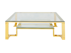 GOLD RUSH - Square glass coffee table - Coffee table by KARE Design