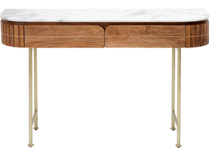 GRACE - Demilune solid wood console table with drawers - Console by KARE Design