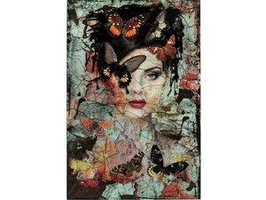 Glass Picture Lady Butterfly 100x150cm - Styling by KARE Design
