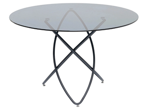 MOLEKULAR BLACK - Round glass and steel table - Table by KARE Design
