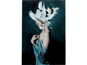 MOTHER OF DOVES - Polypropylene and tempered glass Painting - Styling by KARE Design