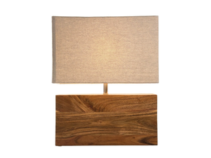 RECTANGULAR WOOD NATURE - Acacia bedside lamp - Table lamp by KARE Design