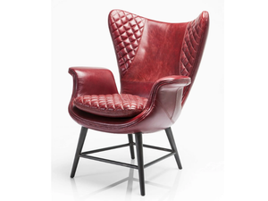 TUDOR VELVET - Leather armchair with armrests - Armchair by KARE Design