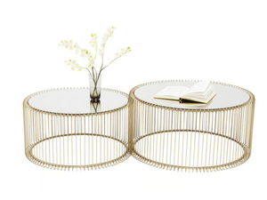 WIRE - Round coffee table for living room - Coffee table by KARE Design
