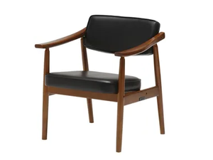 D CHAIR - Vinyl leather easy chair with armrests - Chair by KARIMOKU