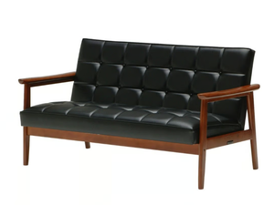 K CHAIR - Tufted vinyl leather small sofa - Sofa by KARIMOKU