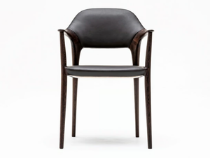 KUNST - Upholstered leather chair with armrests - Chair by KARIMOKU