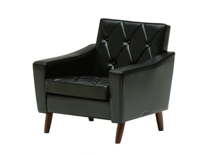 LOBBY - Tufted vinyl leather armchair with armrests - Armchair by KARIMOKU