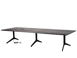 LOCUS T-FOOT - Wood veneer meeting table with electrical outlets - Table by Karl Andersson