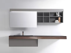 KUT 03 - Wall-mounted vanity unit with drawers - Washbasin cabinet by Karol
