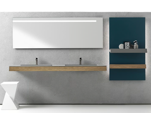 KUT 08 - Wall-mounted double washbasin with integrated countertop - Washbasin by Karol