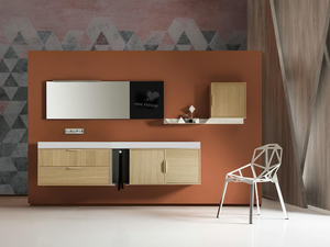 MUTEVOLE 01 - Wall-mounted vanity unit with drawers - Washbasin cabinet by Karol