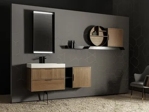 MUTEVOLE 07 - Wall-mounted vanity unit with drawers - Washbasin cabinet by Karol