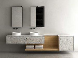 TOSCA 07 - Double wall-mounted vanity unit with drawers - Washbasin cabinet by Karol