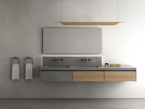 TOSCA 08 - Double wall-mounted vanity unit with drawers - Washbasin cabinet by Karol