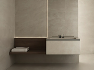 TOSCA 10 - Single wall-mounted vanity unit with integrated washbasin - Washbasin cabinet by Karol