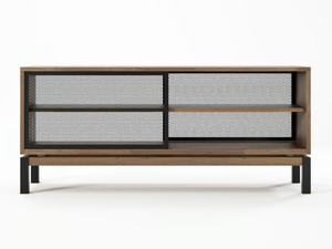 COLOR BE BOP - Contemporary style teak sideboard with sliding doors - Cabinet by KARPENTER