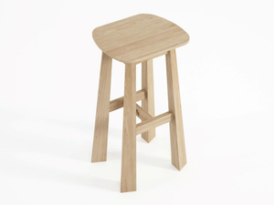 EAST - Rectangular solid wood counter stool with footrest - Stool by KARPENTER