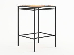 PLANKE - Square reclaimed wood high table - Table by KARPENTER