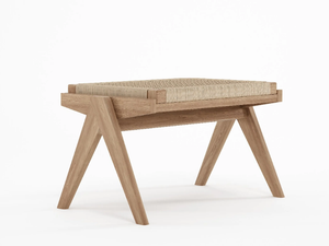 TRIBUTE - Solid wood footstool - Pouf by KARPENTER