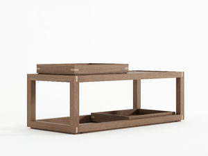 UP & DOWN III - Rectangular wooden coffee table with tray - Styling by KARPENTER