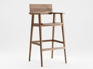 VINTAGE - Solid wood barstool with armrests - Stool by KARPENTER
