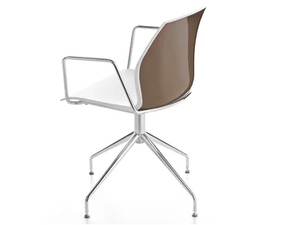 KALEA - Swivel trestle-based chair with armrests - Chair by Kastel