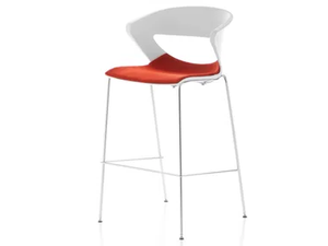 KICCA - Stool with footrest with integrated cushion - Stool by Kastel