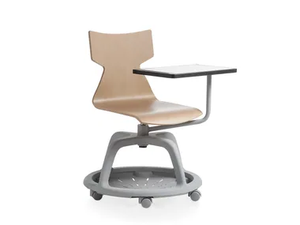 KIMBOX WOOD - Swivel beech training chair with storage space - Chair by Kastel