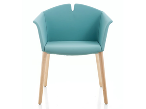 KUAD - Leather chair with armrests - Chair by Kastel