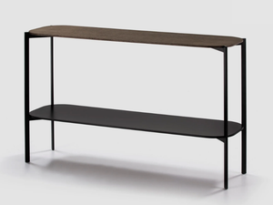 EXO - Rectangular wooden console table with shelving - Console by Kendo Mobiliario