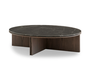 SLOT ROUND - Round coffee table - Coffee table by Kendo Mobiliario