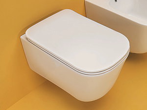 TRIBECA 5114 - Wall-hung rimless ceramic toilet - Toilet seat by Kerasan
