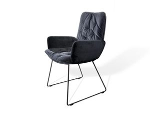 ARVA STITCH - Sled base upholstered chair with armrests - Chair by KFF