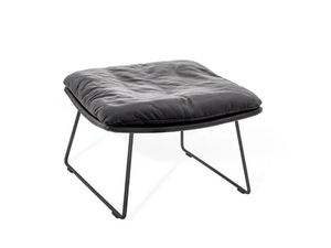 FAYE LOUNGE - Ottoman with tubular steel skid frame - Pouf by KFF