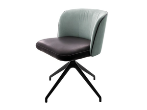 GAIA LINE - Swivel upholstered trestle-based chair - Chair by KFF
