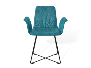 MAVERICK CASUAL - Upholstered chair with armrests and metal cross base - Chair by KFF