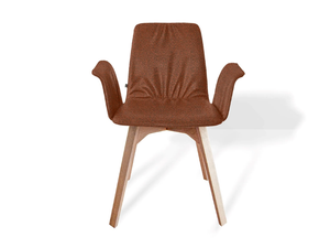 MAVERICK PLUS CASUAL - Upholstered chair with armrests and solid wood base - Chair by KFF