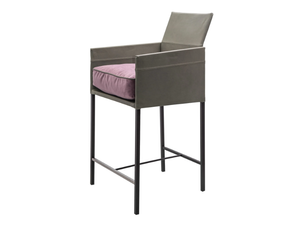 TEXAS - Kitchen stool with footrest with back - Stool by KFF