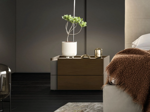 KEEP ON - Rectangular wooden bedside table with drawers - Side table by Kico
