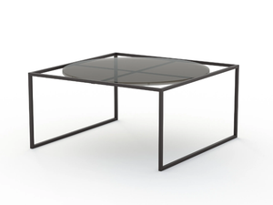KINNA - Sled base metal coffee table with glass top - Coffee table by Kico