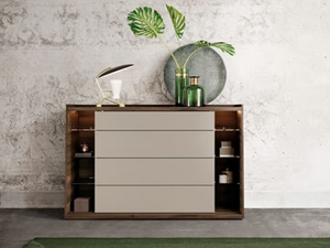 KYOTO - Wooden chest of drawers with integrated handles - drawer by Kico