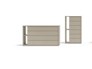 LIBRARY - Wooden chest of drawers with integrated handles - drawer by Kico