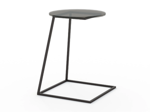 LOO - Round metal high side table with glass top - Coffee table by Kico
