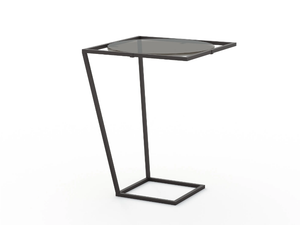 LOO - Square metal high side table with glass top - Coffee table by Kico
