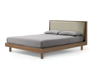 MAYA - Wooden double bed with upholstered headboard - Bed frame by Kico
