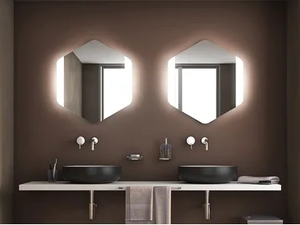ESAGONO LED FRONTALE - Wall-mounted mirror with integrated lighting - Sanitary accessories by KOH-I-NOOR